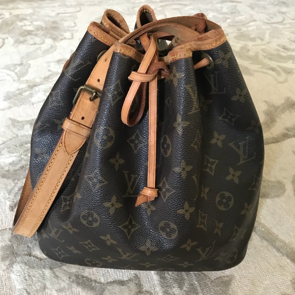 Louis Vuitton Petit Noe Monogrammed Bucket Bag